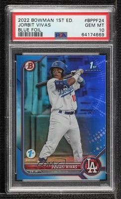 2022 Bowman 1st Edition Blue Foil /150 Jorbit Vivas #BPPF-24 PSA 10 GEM MT - Image 1 of 2