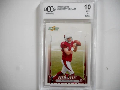 Matt Leinart 2006 SCORE Cardinals ROOKIE Card BECKETT GRADED 10 MINT or BETTER - Image 1 of 3