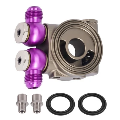 Oil Filter Relocation Adapter M20x1.5 3/4-16 Thermostat Control AN10 Port - Image 1 of 4