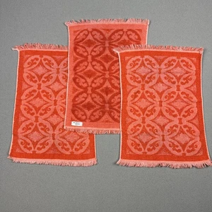 Vintage Fashion Manor Bad 3 Handtücher 70er Retro Orange Fransen JCPenney Baumwolle - Bild 1 von 6