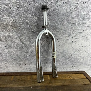 Vintage Chrome BMX Bike Fork 20 in Old School 1 Inch Threaded 1980s Racing - Picture 1 of 15