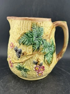 Antqiue Majolica Pitcher Blackberry Bramble Excellent Shape See Pics  - Picture 1 of 16