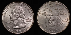 USA 2004 P 1/4 Dollar "Washington Quarter" Michigan KM# 355 - Picture 1 of 3