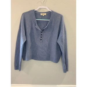 Madewell 100% (Re)sponsible Cashmere Henley Blue Pullover Gr. L Damen - Bild 1 von 7