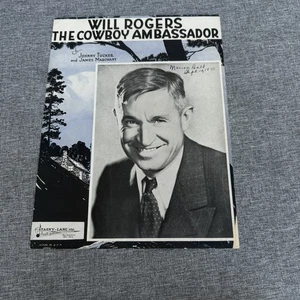 Partituras conmemorativas de Will Rogers 1935 Cowboy Ambassador - Imagen 1 de 6