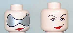 LEGO BATMAN - Minifig, Head Female w/ Red Lips / Smirk and Glasses Catwoman - Picture 1 of 1