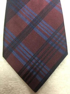 APT 9 MENS TIE BURGUNDY BLUE BLACK PLAID 3.25 X 60 - Picture 1 of 4