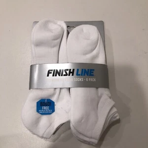 Finish Line Premium Low Cut Socks 6 Pack 8-12.5 White - Picture 1 of 3