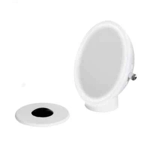 Schärferes Bild 9"" B x 10"" H Rund Rahmenloser Magnet Badezimmerspiegel mit Lautsprecher - Bild 1 von 2