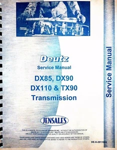 Manual de reparación de servicio de transmisión Deutz DX85 DE90 DX110 (TX90) transmisión - Imagen 1 de 8