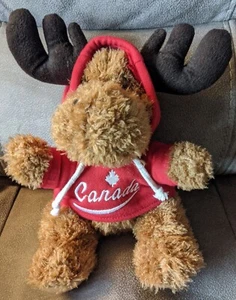 Creature Comforts Alce Peluche Animal Marrón Rojo Canadá Sudadera con Capucha Conjunto  - Imagen 1 de 12