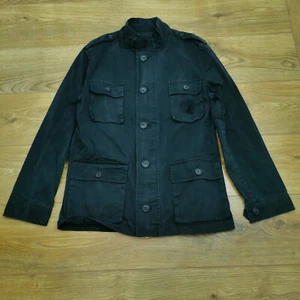 Pretty Green Jacket Mens M Medium Black Langford Military Army Liam Overshirt - Picture 1 of 9