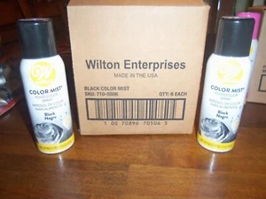 6 Ct Wilton 1.5 Oz BLACK Color Mist Food Color Spray For Cakes Cupcakes Cookies - Picture 1 of 1