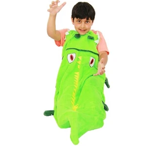 Kids Crocodile Warm Blanket Soft Fleece Cosy Sleeping Bag One Size Blanket - Picture 1 of 6