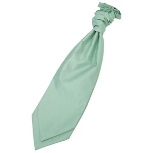Dusty Green Solid Plain Shantung Mens Formal Wedding Pre-Tied Cravat by DQT - Bild 1 von 2