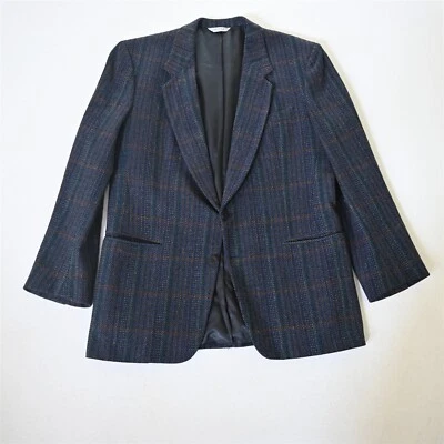 Blazer Traje Chaqueta Abrigo Deportivo De Colección 41R 42R Azul Tejido Manta Tweed Para Hombre Foto 1 de 4