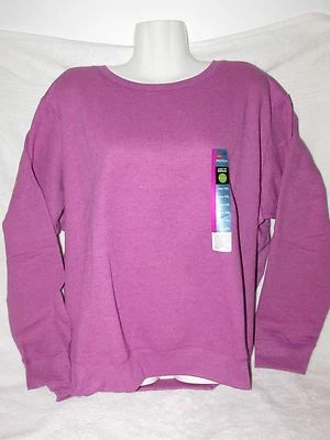 NUEVO CON ETIQUETAS Mujer Hanes Premium Eco-Smart Cuello Redondo Sudadera XXL VIOLA VIVA BREZO  Foto 1 de 3