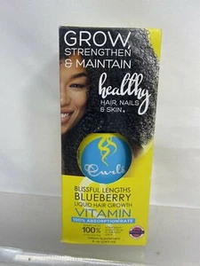 Curls Blissful Lengths Blueberry Liquid Hair Growth Nails Vitamin Absorption 8oz - Picture 1 of 4