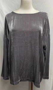 NWT $199 J Jill Velvet Pewter Boat Neck Long Sleeve Shirt Top sz Medium - Picture 1 of 3