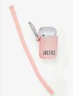 Justice Reusable Straw w/Keychain Carrying Case, brush  carabiner new rose gold