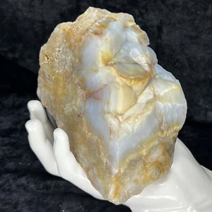 Geode 5” Blue Botryoidal Chalcedony Agate Crystal Quartz Rough Lapidary 2.5Lb - Picture 1 of 8