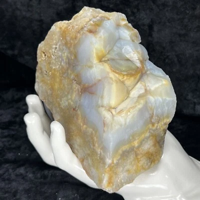 Geode 5” Blue Botryoidal Chalcedony Agate Crystal Quartz Rough Lapidary 2.5Lb - Image 1 of 4