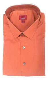 Alfani Slim Fit Men Stretch Button-Front Dress Shirt SZ M 32/33 15-15.5 Orange - Picture 1 of 1