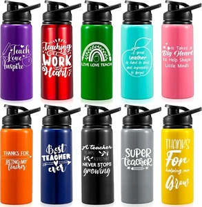 Water Bottle Aluminum Multicolor Sport Bottles with Lids (10pcs-17oz) - Picture 1 of 7