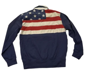 Polo Ralph Lauren mens Flag Patch Rugby Navy long sleeve Shirt - Medium -rt $168 - Picture 1 of 6