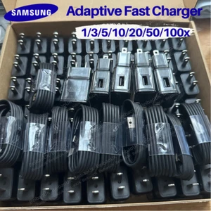 Adapter Fast Wall Charger USB-C Cable For Samsung Galaxy S24 S23 S22 S21 S20 Lot - Picture 1 of 15