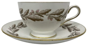 S642 Elizabethan Oak Brown Cup & Saucer by Minton - Picture 1 of 4