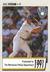 1991 Delicious Brand Milwaukee Brewers Dale Sveum Markesan Police Dept.
