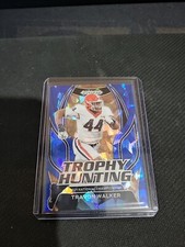 2023 Prizm Draft Picks Football Travon Walker Trophy Hunting Blue Ice /99
