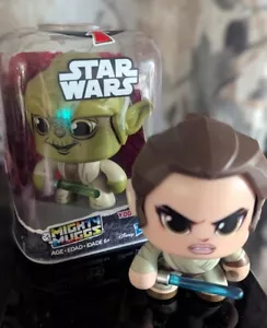 (2) NEW Mighty Muggs Star Wars 6 Inch - Yoda & Rey - one not packaged - A+ Gift - Picture 1 of 12