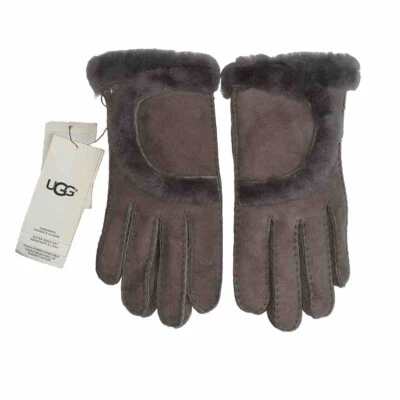 NUEVO CON ETIQUETAS $155 UGG Guantes de costura de piel de oveja expuestos para mujer Gris tormentoso 20027 Talla L Foto 1 de 4