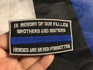 LÍNEA AZUL DELGADA en memoria de los hermanos caídos táctica ley policial ACU parche héroe - Imagen 1 de 3