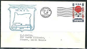 US Year of 1959 Lakeview to Boise First Flight Cover, (used). - Picture 1 of 2