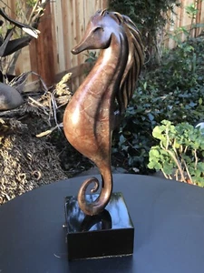 Signed Art Terrie Bennett Bronze Sculpture Serendipity Limited Seahorse Rare#11 - Picture 1 of 10