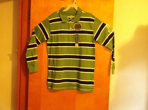 NEW  BOY'S "FADED GLORY" COTTON 2 BUTTON GREEN & BLK PULLOVER SHIRT   #4 - Picture 1 of 3