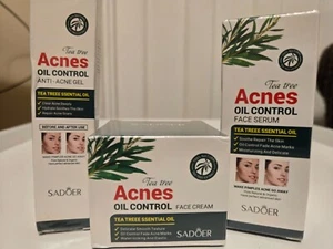Sadoer Tea Tree Acne Kit - Anti Acne Gel, Face Cream and Face Serum (3 pc) - Picture 1 of 4