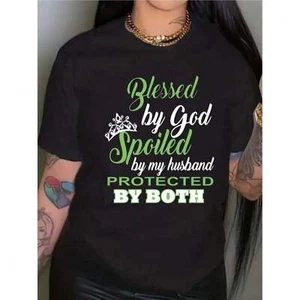 Women's Letter T-shirt, Fashionable and Simple Loose T-shirt - Picture 1 of 12