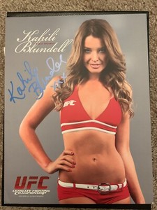 Kahili Blundell UFC Ring Card Girl Signed Promo 8x10 Photo Mma