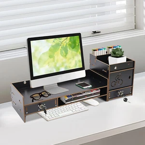 Desktop Monitor Stand Monitor Stand Organizer Computer Monitor Riser w/ Drawer - Picture 1 of 7