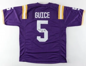 Derrius Guice Autographed/Signed LSU Tigers XL Purple Jersey JSA 21988 - Picture 1 of 3