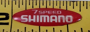 Shimano 7 Gang Kunststoff Umwerfer Aufkleber rot 1,25" breit 1 1/4" - Bild 1 von 6