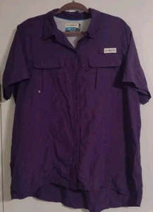 Magellan Angler Fit Mens Dark Purple Short Sleeve Fish Gear Shirt Size XXL - Picture 1 of 8