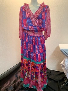 Vintage Jaymee Papell dress size L unworn with aged elastic in the cuffs - Picture 1 of 12