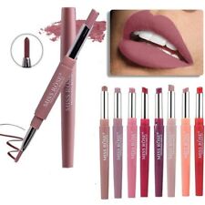 2 in1 Liner + Lipstic 20 Color Lipstick Matte Lips Waterproof Nude Red Makeup 