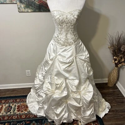 Vestido de Boda Maggie Sottero Alta Costura 6 Cuentas Sin Tirantes Largo Formal Corsé Encaje Foto 1 de 4