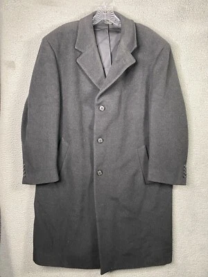 Jos A Bank Overcoat Men Size 40S Black Wool/Cashmere Button Up - Image 1 of 4